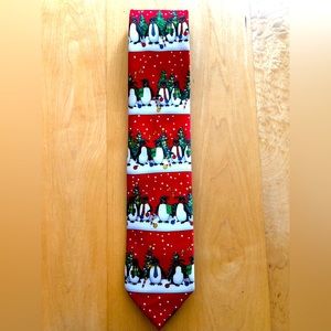Holiday Penguins Tie